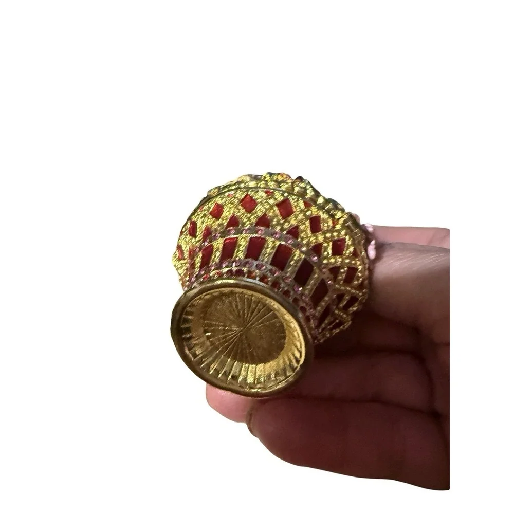DEPARTMENT 56 BEJEWELED COLLECTION JEWELED Flower Basket TRINKET BOX